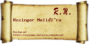 Rozinger Melióra névjegykártya